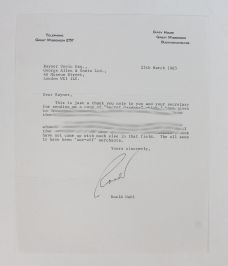 TYPED LETTER SIGNED FROM ROALD DAHL TO HIS PUBLISHER RAYNER UNWIN.