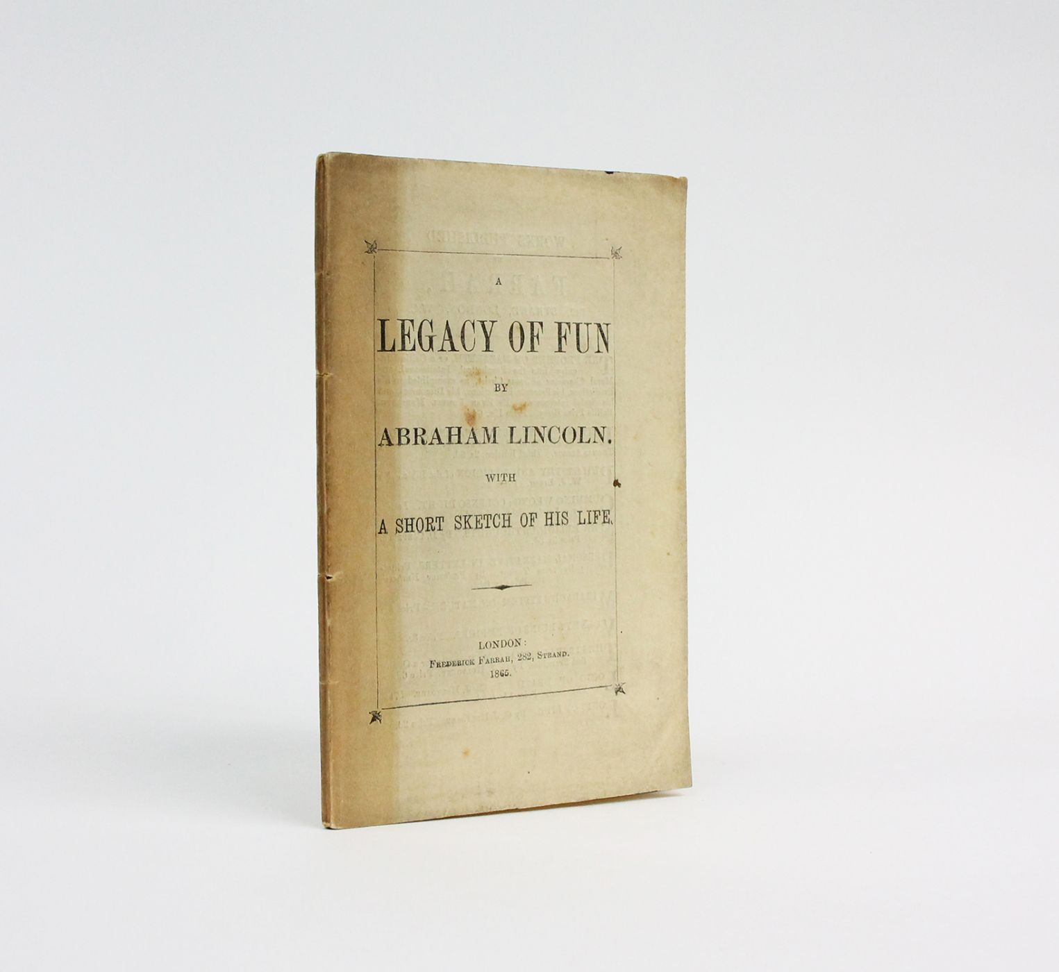 A LEGACY OF FUN BY ABRAHAM LINCOLN. -  image 1