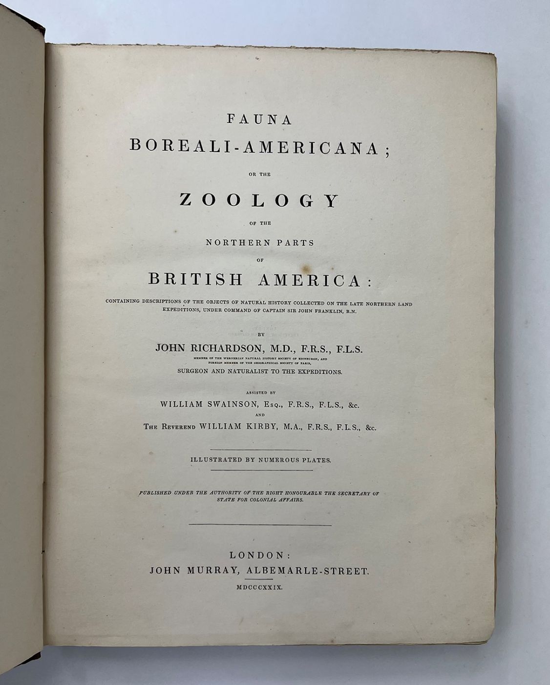 FAUNA BOREALI-AMERICANA; OR THE ZOOLOGY OF THE NORTHERN PARTS OF BRITISH AMERICA: -  image 5