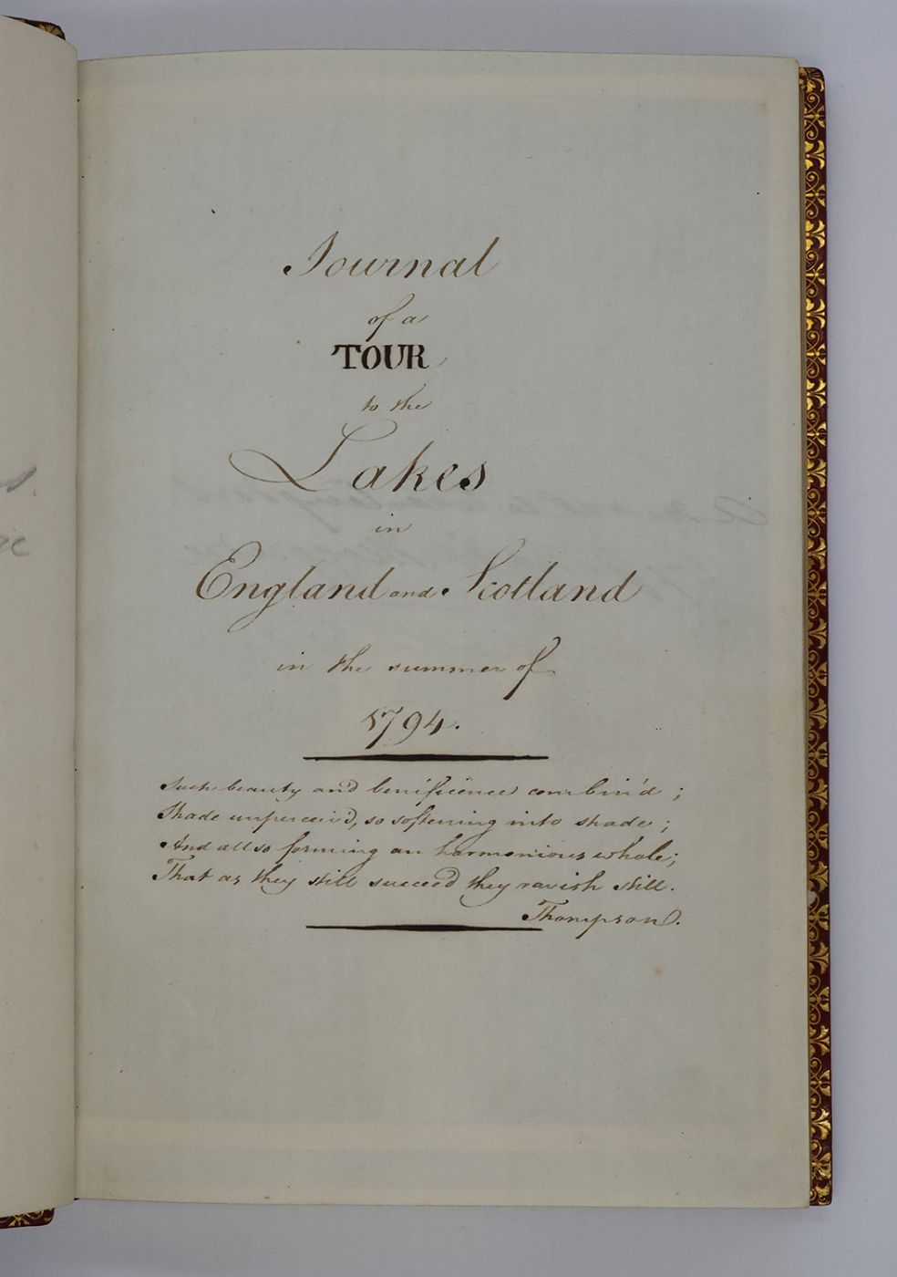 JOURNAL OF A TOUR TO THE LAKES IN ENGLAND AND SCOTLAND IN THE SUMMER OF 1794 -  image 2