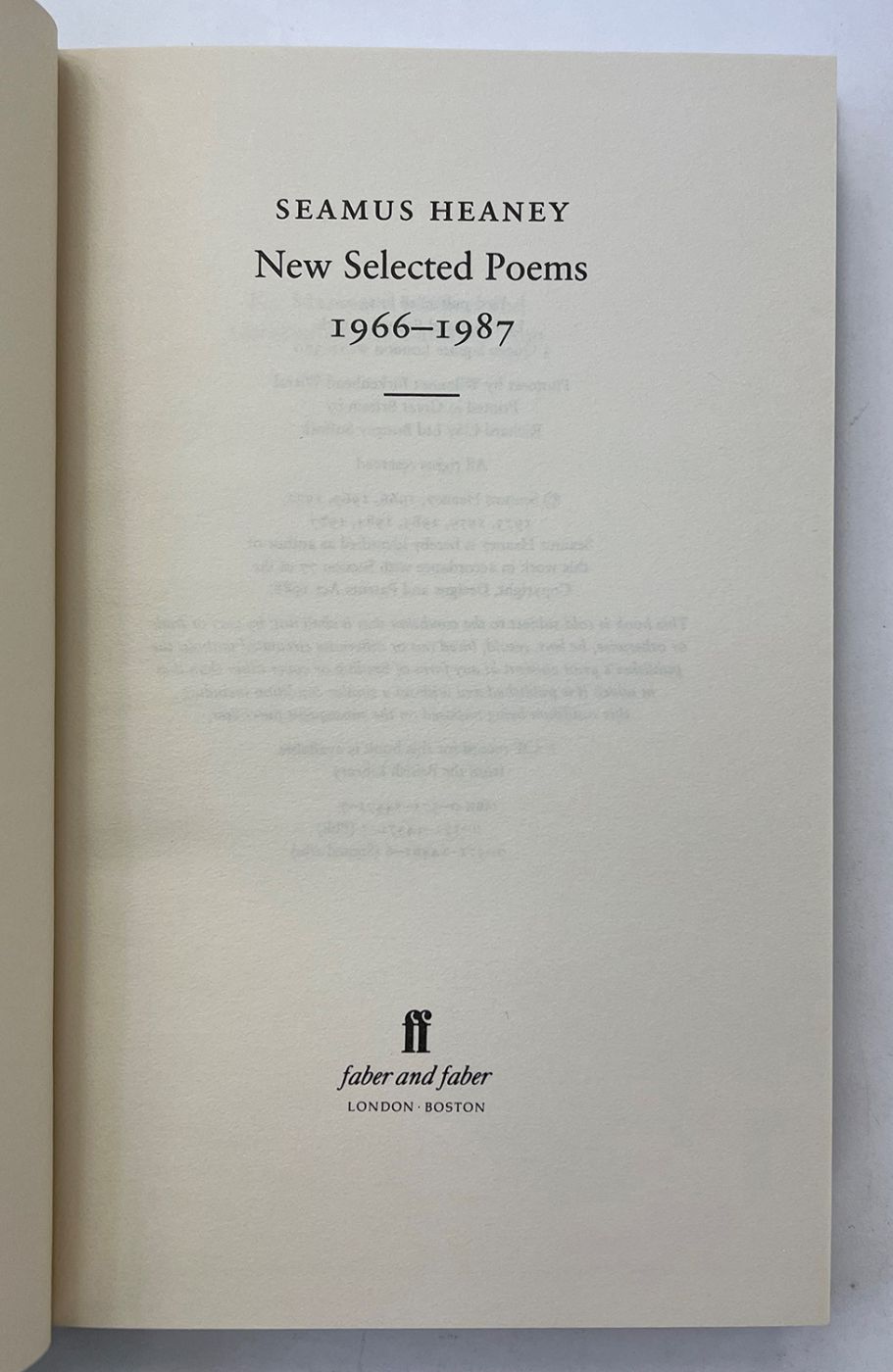 NEW SELECTED POEMS 1966-1987 -  image 6