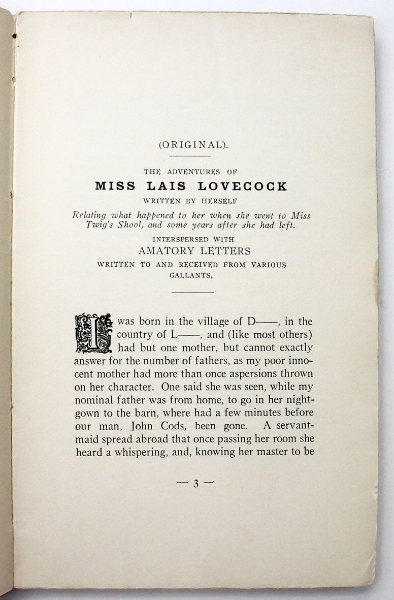 THE BAGNIO MISCELLANY, CONTAINING THE ADVENTURES OF MISS LAIS LOVECOCK, WRITTEN BY HERSELF. -  image 2