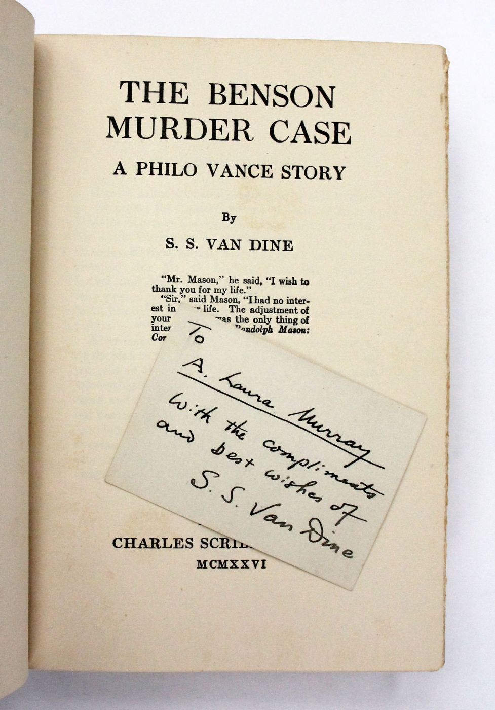 THE BENSON MURDER CASE -  image 8